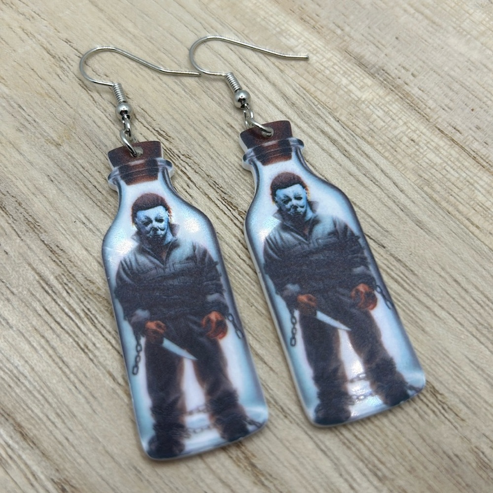 Michael Myers Flasher Halloween earrings NIP